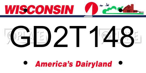 GD2T148 Wisconsin License Plate