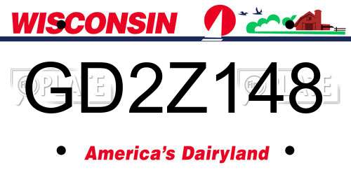 GD2Z148 Wisconsin License Plate