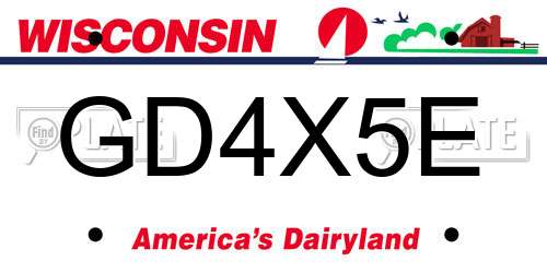 GD4X5E Wisconsin License Plate