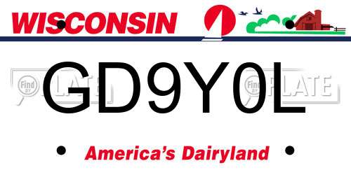 GD9Y0L Wisconsin License Plate