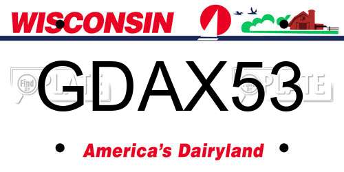 GDAX53 Wisconsin License Plate