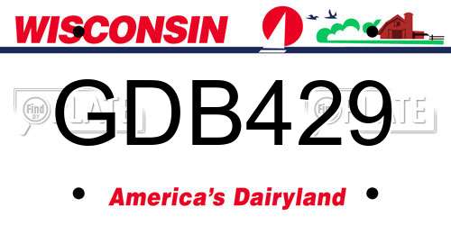 GDB429 Wisconsin License Plate