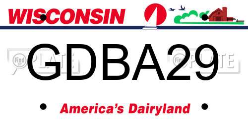 GDBA29 Wisconsin License Plate