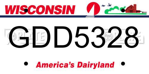GDD5328 Wisconsin License Plate