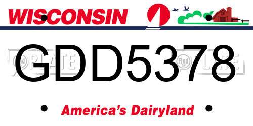 GDD5378 Wisconsin License Plate