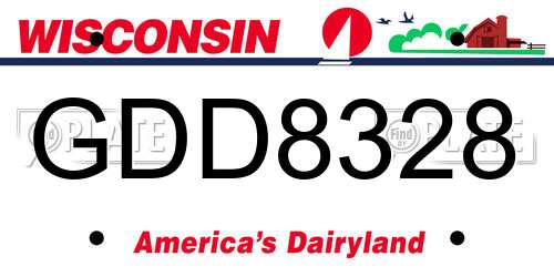 GDD8328 Wisconsin License Plate
