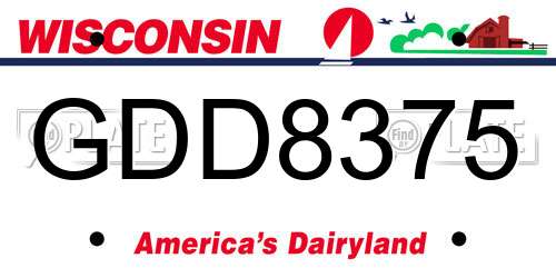 GDD8375 Wisconsin License Plate