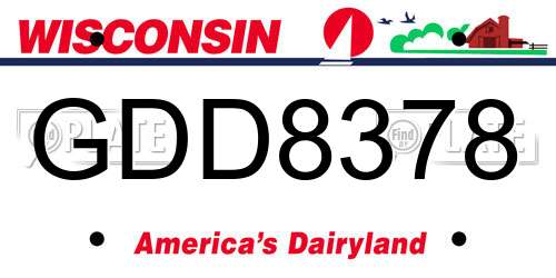 GDD8378 Wisconsin License Plate
