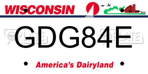 GDG84E Wisconsin License Plate