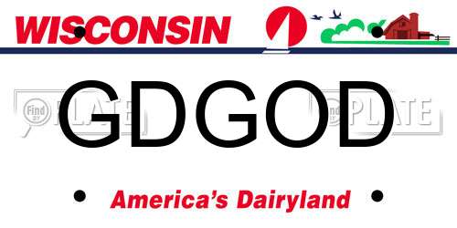 GDGOD Wisconsin License Plate