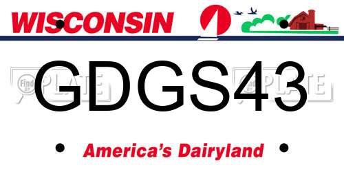 GDGS43 Wisconsin License Plate