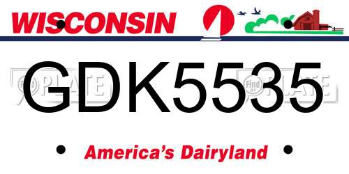 GDK5535 Wisconsin License Plate
