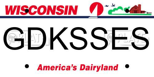 GDKSSES Wisconsin License Plate