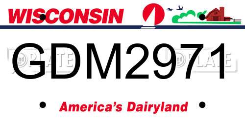 GDM2971 Wisconsin License Plate