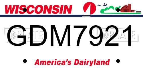 GDM7921 Wisconsin License Plate