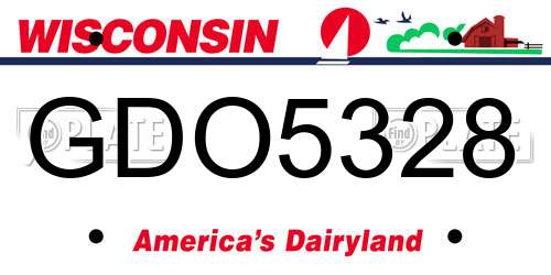 GDO5328 Wisconsin License Plate