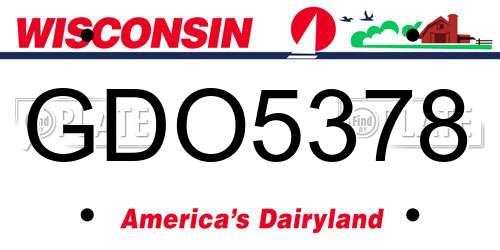 GDO5378 Wisconsin License Plate