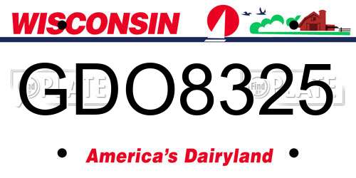 GDO8325 Wisconsin License Plate