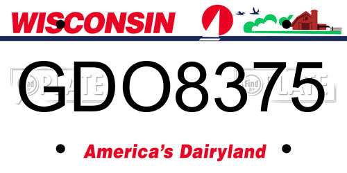 GDO8375 Wisconsin License Plate