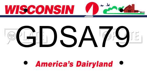 GDSA79 Wisconsin License Plate