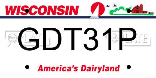 GDT31P Wisconsin License Plate