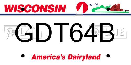 GDT64B Wisconsin License Plate