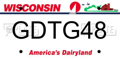 GDTG48 Wisconsin License Plate