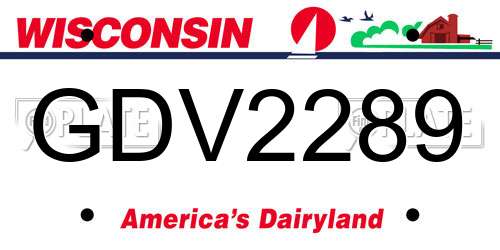 GDV2289 Wisconsin License Plate