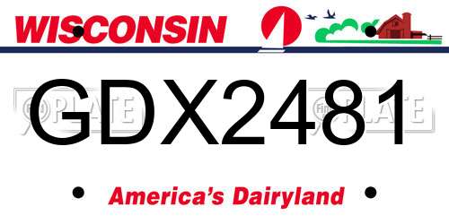 GDX2481 Wisconsin License Plate