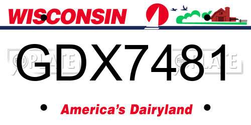 GDX7481 Wisconsin License Plate