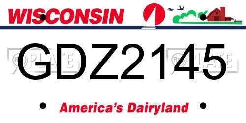 GDZ2145 Wisconsin License Plate
