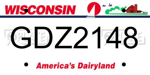 GDZ2148 Wisconsin License Plate