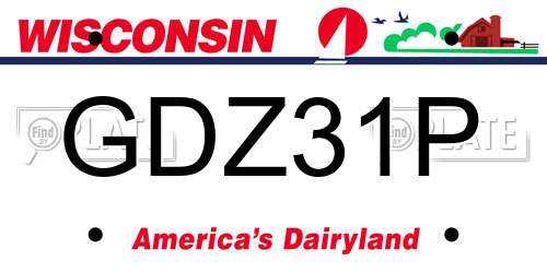 GDZ31P Wisconsin License Plate
