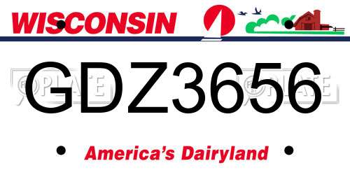 GDZ3656 Wisconsin License Plate