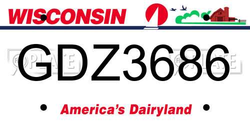 GDZ3686 Wisconsin License Plate