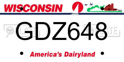 GDZ648 Wisconsin License Plate