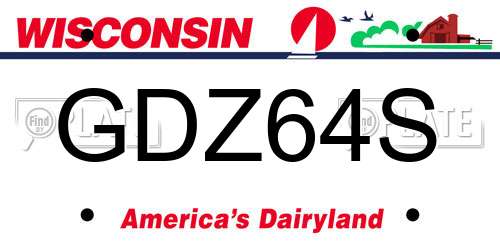 GDZ64S Wisconsin License Plate