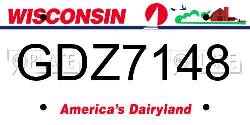 GDZ7148 Wisconsin License Plate