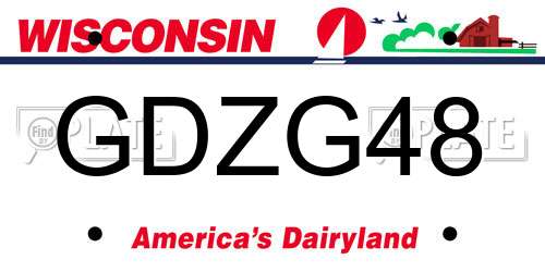 GDZG48 Wisconsin License Plate