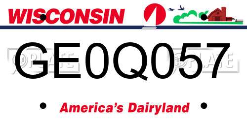 GE0Q057 Wisconsin License Plate