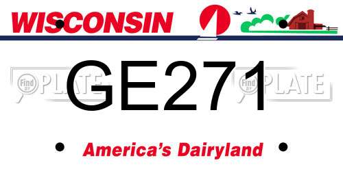 GE271 Wisconsin License Plate
