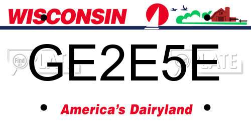 GE2E5E Wisconsin License Plate