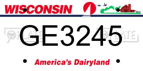 GE3245 Wisconsin License Plate