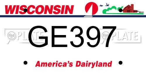GE397 Wisconsin License Plate