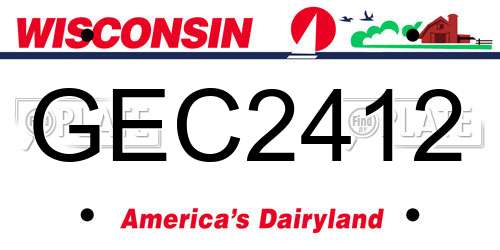 GEC2412 Wisconsin License Plate