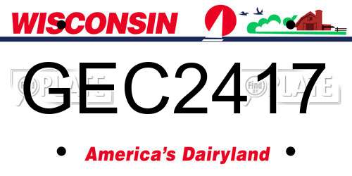 GEC2417 Wisconsin License Plate