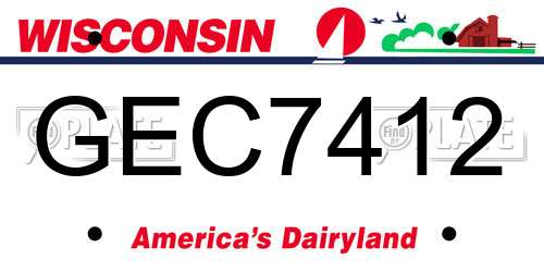 GEC7412 Wisconsin License Plate