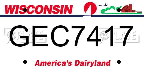 GEC7417 Wisconsin License Plate