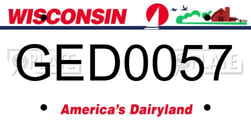 GED0057 Wisconsin License Plate