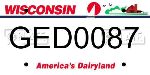 GED0087 Wisconsin License Plate